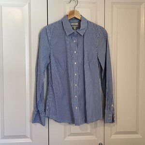 J Crew szS Perfect Shirt in French Blue Stripe